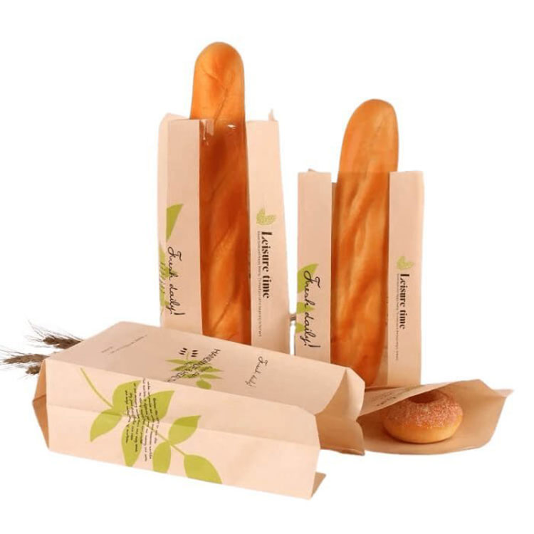 Papierové vrecká na bagetu s oknom